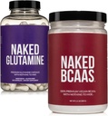NAKED Neochucené BCAA 100 Seedings + čistý L- glutamin 240 Kapsle Bundle: Non- GMO, Gluten zdarma, Muscle Recovery, Nic umělého