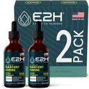 E2H Vegan Tekutý jód - Podpora štítné žlázy a kognitivní funkce - Zvýšení úrovně metabolismu a energie - Vegan - Non- GMO (2 láhve)