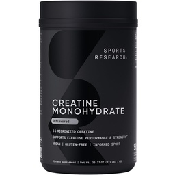 Sport Research Creatine Monohydrát - Získejte Lean Sval, Zlepšit výkon a sílu a podporu cvičení Recovery - 5 g Mikronizované Creatine - 35.27 oz