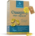 Testa Omega 3 dodatek - 250mg DHA z Řasy olej - Vegan Omega 3 - Podporuje mozek, oko a společné zdraví - Ne z ryb, čisté řasy kapsle - Dva měsíce dodávky