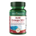 Produkty čistoty Krill Omega 50 (Krill + Fish Oil Blend 1000mg + Astaxanthin 500mcg + fosfolipidy 200mg + vitamin D 500 IU) - 60 Mini Softgels
