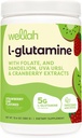Wellah L- glutamin Powder Jahodové kiwi (50 Servings) - 5g L- glutamin Per Serving, slazené se Stevia