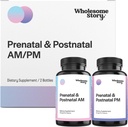 Premium Biologicky dostupné prenatální a postnatální vitamíny pro ženy s DHA, Folát & Železo 124; 100% esenciální vitaminy pro těhotenské a kojící ženy 124; 2 Lahve Optimalizované AM & PM dávky 30 denní dodávky