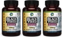 Úžasné Byliny Premium Black Seed Oil Kapsle - High Potency, Cold Pressed Nigella Sativa AIDS in Digestive Health, Imunitní podpora a funkce mozku - 60 Počet, 1250mg (balení po 3)