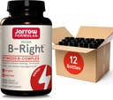 Jarrow Difficias BRight, Optimalizovaný B Complex Featuring Vit B1, B2, B5, B6, B12 a B9 na podporu buněčné energie, Imunitní zdraví a stress Management, 100 Veggie Caps, Až 100 denní dodávky, balení 12