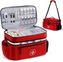 BAGSFY Travel Medicine Taška Pořadatel, Medical Bag Prázdné, Pill Láhev Organizátor pro domácí, Velké skladování léků, Travel Carrying Case First Aid Kit Bags Prázdné, Nouzové Kit.