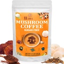 Houba Káva - Houba Káva Organická s 11 Superfood Houby, Zahrnuje Lví hříva, Reishi, Chaga, Cordyceps a Adaptogens, Houba dodatek pro energii, Focus, Paměť a imunita - 5.3oz