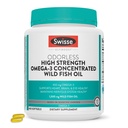 Swisse Wild Fish Oil Omega 3 doplňky pro ženy a muže Omega 124; EPA DHA Fish Oil doplňky Oil 124; Odorless - Pomáhá podporovat mozek, oko a srdce zdraví 124; vysoká síla 1500 mg Omega 124; 400 Softgel pilulky