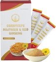 Dong Thao NAM - Organic Red Ginseng and Cordyceps Powder, 6 in 1 Bylinný extrakt, zvyšuje ostražitost, zvyšuje energii a snižuje únavu, kofein zdarma, balení 10