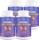 Lipozomální alfa kyselina lipoová 1500mg - s acetyl- L- karnitin 900mg & Ubiquinol 100mg & vitamin E 15mg vitamín E 15mg doplněk pro antioxidanty Glucosa Metabolismus Nerve Energy, 60 Softgels (4 láhve)