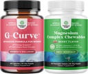 Svazek G- Curve Butt & Breast Enhancement se Saw Palmetto Extract Horny Kozí Tráva pro ženy a cukr bez hořčíku Glycinát Žvýkací s Taurate & Citrát Komplex Plus Vitamíny D3 B6 & C