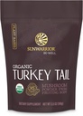 Sunwarrior Organic Turkey Tail Houba Powder 124; Turecko Houba Imunitní podpora 124; Mikrobiom Gut Zdraví Podpora 124; 50 Sluhy 100g Pouch Dutch 124; být dobře