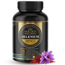Golden Saffron Selen (200mcg Selen & 88.5 mg Saffron Extract) - na podporu celkového zdraví, Non- GMO, Gluten Free, Dairy Free, s unikátním a pokročilým vzorcem - Made in USA & Chuť.