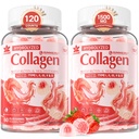 2Pack Sugar- Volný hydrolyzovaný kolagen Peptid plněné gumové pro ženy a muže, s 1500mg protein typu I, II, III, V, X, 5000mcg Biotin vitamin C A E D3 B6 B12 pro imunitní trávení kůže hřebíky, kosti