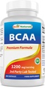 Nejlepší Naturals BCAA řetězec Amino Acid, 3200mg per Serving, 200 Kapsle - Farmaceutický stupeň - 100% čistý Instantized Formule 124; Pre / Post cvičení Bodybuilding Dodatek 124; Zvýšení svalové růstu