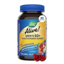 Příroda žije! Pánské 50 + denně Gummy Multivitamíny, Podporuje zdravý mozek, oči, srdce *, B-Vitamíny, gluten- Free, Vegetarian, Ovocná ochucená, 60 Gummies (Balení květen Vary)