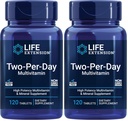 Life Extension Two- Per- Day High Potency Multi- Vitamin & Mineral Supplement - Vitamíny, Minerály, Extrakty rostlin, Quercetin, 5- MTHF Folát & Více - Gluten- Free - Non- GMO - 120 Tablet (Balení po 2)