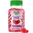 Biotin Jelly Bean Gummy Vitamíny, Max síla Biotin pro vlasy, kůže a nehty, 10,000mcg per Serving, Vlasové růstové Vitamíny pro muže a ženy, 120 Jahodové Blast Fazole, Kosher
