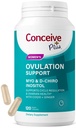 CONCEIVE PLUS Ovulace Podpora 124; Myo- Inositol & D- Chiro Inositol pro ženy plodnost 124; PCOS doplňky pro reprodukční zdravotní hormonální rovnováhu pro ženy 124; COQ10, kyselina listová, zázvor 124; 30 denní zásobování