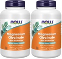 Now Supplements, Magnesium Glycinate with BioPerine, 180 Veg Capsules,(Pack of 2)
