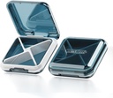 DUBSTAR Daily Pill Organizer, 4 Compartments Přenosné cestovní malá plotýnka pouzdro, Pill Box pro kapsy v kabelce držet vitaminy, Cod jaterní olej, doplňky a léky (modrá)