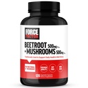 FORCE FACTOR Beetroot + Houbičky dodatek pro skvělé zdraví, Beet kořenové kapsle se 7 Functional Houby, Lví hříva, Cordyceps, & Více, Soy Free, Non- GMO, 120 Kapsle
