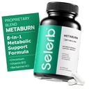 Selerb Metaburn hubnutí pilulky pro ženy a muže - Appetite Suppressant & Fat Burner, Metaburn Podpora hubnutí dodatek s Berberine, chrom, zelený čaj & B12-60 Kapsle