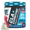 BPI Sports CLA + Carnitin Powder - Non Stimulant Fat Burner for Weight Loss, Metabolismus & Lean Muscle - Caffeine Free - Rainbow Ice - 50 Servings - 12.34 oz