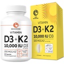 Vitamin D3 K2 5000 IU pro imunitní systém, Silné Kosti a zuby Podpora 124; Vit D3 125mcg, Vitamin K2 MK7 100mcg, vápník 210mg & BioPerine S124; 3rd- Party Testován, Non- GMO S124; 60 Kapsle (2 Měsíční dodávky)