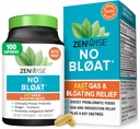 Zenwise Health No Bloat Digestive Enzymes for Gut Health, Gas & Bloating Relief - Multi Enzymes Digestion Dodatek s Probiotika, Ginger, Turmeric Dandelion & Lactase - Muži & Ženy - 100 Počet