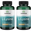 Swanson Free Form L-Lysin - Přírodní doplněk podporu stresu a nervové systému zdraví - Může podporovat relaxaci 500 miligramů 100 kapslí (2 balení)