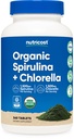Nutricost Organic Spirulina + Chlorella (3,000mg) 360 tablet - USDA Organic, 1,500mg Spirulina, 1,500mg Chlorella, Vegan, GMO-Free, Gluten- Free, 60 Servings