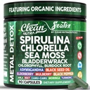 Sea Tox Organic Spirulina a Chlorella Kapsle přírodní Čištění & Župan Moss Bladderwrack Chlorofyl Burdock Root Ashwagandha Turmeric 90 Vegan Black Seed Oil Kapsle Čisté Nutra