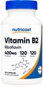 Nutricost Vitamin B2 (Riboflavin) 400mg, 120 Kapsle - Gluten Free, Non- GMO