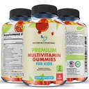 Premium Multivitamin Gummies for Toddlers & Kids - Chewable Essential Daily Vitamins A, C, D3, E, B6, B12, Biotin - No High- Fructose- Corn- Syrup nebo umělé sladkosti - 60 Gummies, 30-denní dodávky