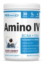 PEScience Amino IV BCAA & EAA Powder, Essential Amino Acids, Taurin, Elektrolyty pro hydrataci a svalovou obnovu, cukr zdarma pro muže a ženy, Post Workout - Black Cherry, 30 Servings
