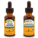 Herb Pharm Kids Certified- Organic Alcohol- Free Cough Crusader Liquid Herbal Formule, 1 Ounce & Kids Certified- Organic Alcohol- Free Echinacea Glycerite Liquid Extract, 1 Ounce