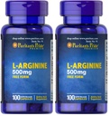 Puritan 's Pride L- Arginine 500 mg, Heart Health Support, 100 Count (Balení po 2)