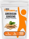Bulksupplements.com American Ginseng Extract Powder - Ginseng dodatek, Bylinné doplňky - Gluten Free, 1g per Serving, 5kg (11 liber) (balení 5)