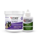 PET KING BRANDS ZYMOX Enzymatické Ušní ubrousky & Otic Solution Hydrokortison Free for Dogs & Cats - Product Bundle - for Dirty, Waxy, Smradlavé uši & to Soothe Infektions, 100 Count Wipes & 1.25oz Láhev