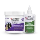 PET KING BRANDS ZYMOX Enzymatické ušní ubrousky a Otic Solution Hydrokortison Free for Dogs & Cats - Product Bundle - for Dirty, Waxy, Smradlavé uši & to Sooth Infektions, 100 Count Wipes & 4oz Bottle