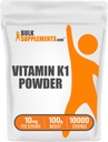 BulkSupplements.com Vitamin K1 Powder - Vitamin K1 dodatek pro podporu zdraví kostí a srdce - Gluten Free, 10mg per Serving, 100g (3.5 oz) (Balení po 1)