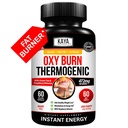 Kaya Naturals Nejvyšší spalovač tuků - hubnutí pilulky ženy & muži - Appetite Supplesant - Výkonné termogenní dietní pilulky - Natural Energy Boost Oxy Burn 60 Počet