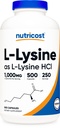Nutricost L- Lysin 1000mg Per Serving, 250 Servings, 500 Kapsle - Gluten Free, Non- GMO, 500 mg Kapsle
