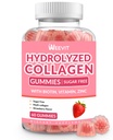 Kolagenové gumy pro ženy, Hydrolyzované kolagen Peptidy Gumy s Biotin, Kolagenové doplňky Gummy s vitaminem B12, C, D, Zinek pro vlasový kožní hřebík