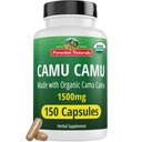 Peruánské Naturals Organic Vitamin C z Camu Camu Kapsle 1,500mg - 150 Vegan pilulky, přírodní vitamín C z celého jídla Camu Berry Organic, Non- GMO