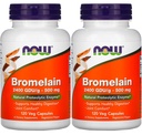 Nyní Foods Bromelain 2400Gdu / 500mg, 120 Veg Kapsle (Balení po 2)