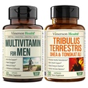 Multivitamin pro muže a Tribulus Terrestris s DHEA a Tongkat Ali - Kompletní pánské zdravotní pouzdro pro energii, vitalitu, hormonální rovnováhu a cvičení výkon