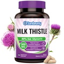 Mléko Thistle, 300 mg, Koncentrovaný semenný extrakt s 80% Silymarin, Játra čistící detox pro muže + ženy, jednou denně, 90 Veggie Caps