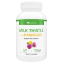 ML Naturals Milk Thistle & Dandelion Extract - 250mg Milk Thistle, 100mg Dandelion Root (Per Serving) 120 Kapsle
